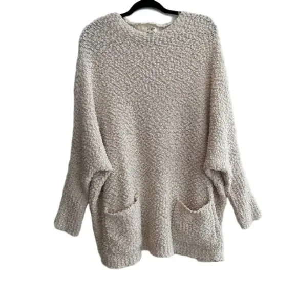 UMGEE Boucle Knit Pullover Sweater Oversize Relaxed Fit Casual Loungewear - Picture 2 of 13